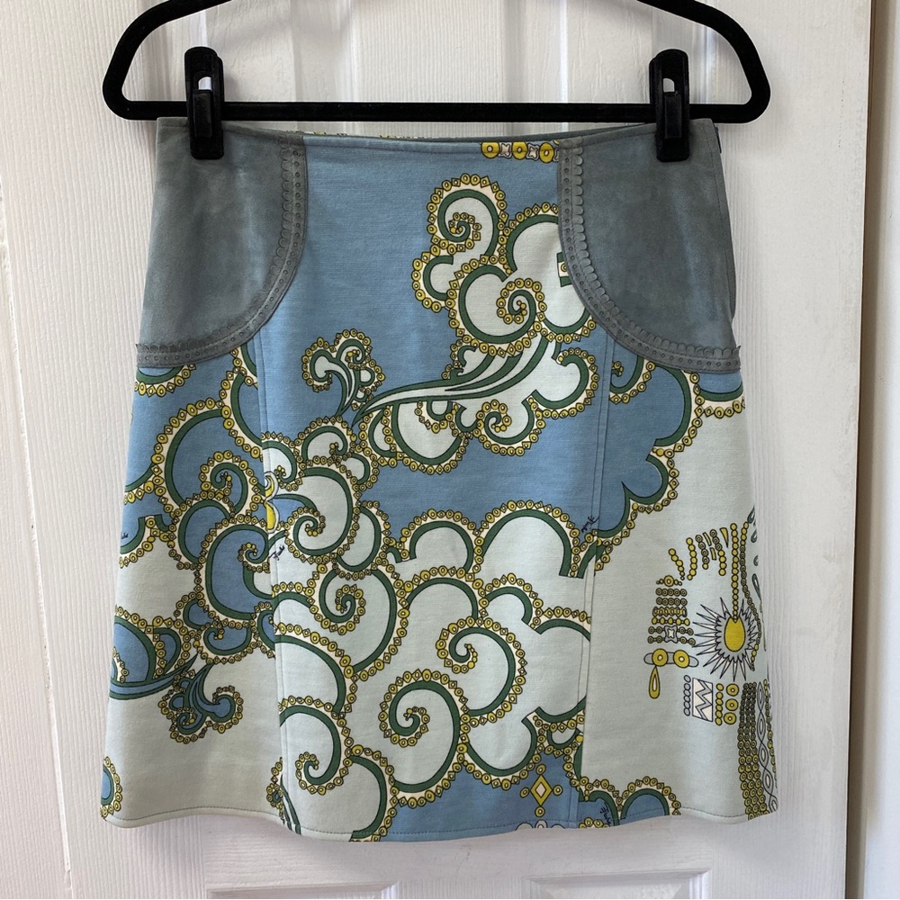 Emilio Pucci blue print skirt size 6 AS IS